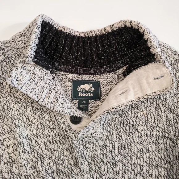 Roots Knit Heavyweight Henley Sweater, Size Large - Picture 4 of 7